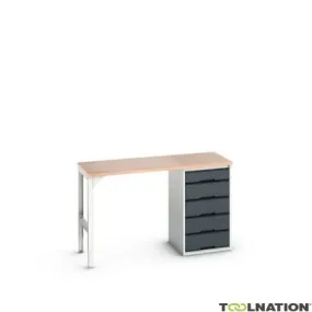 Bott 16921900.19 Etabli Verso 5 tiroirs Largeur / largeur 1500 mm Contreplaqué RAL 7016